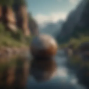 Tranquil Landscape of Introspection A tranquil landscape symbolizing introspection and reflection