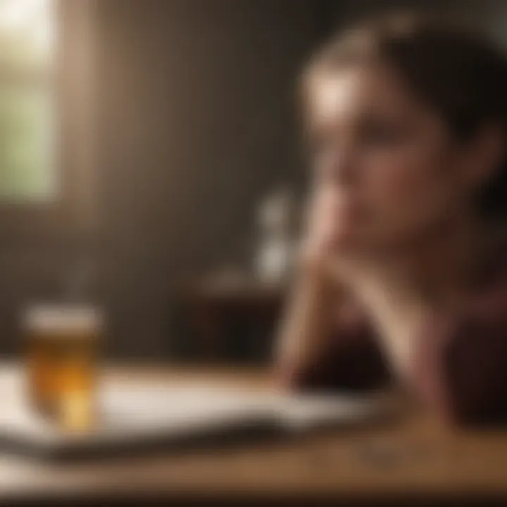 A journal open with notes about mental health