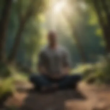 Mindfulness in Nature A person meditating outdoors in a tranquil setting