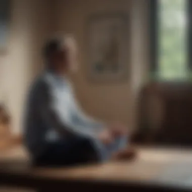 Contemplation and Self-Discovery A thoughtful individual reflecting on their mental state