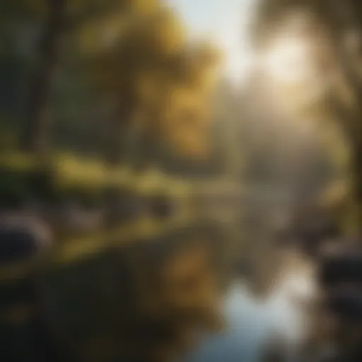 A tranquil landscape promoting relaxation and mindfulness.