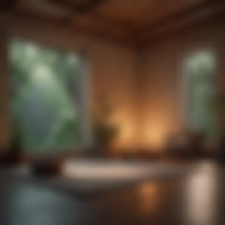 A tranquil meditation space with soothing ambient lighting