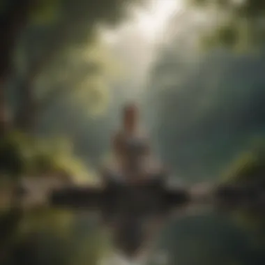 A person meditating in a tranquil environment, embodying mindfulness