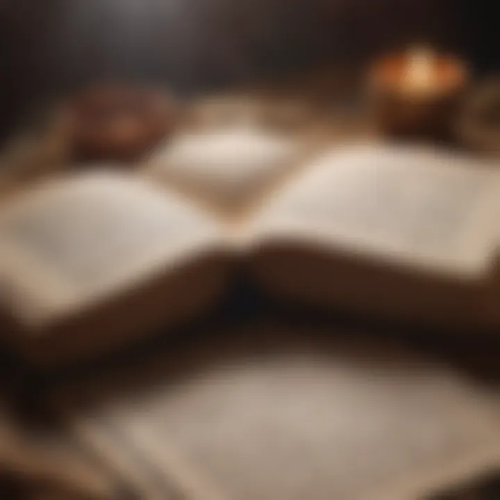 A close-up of a sacred text featuring mantras
