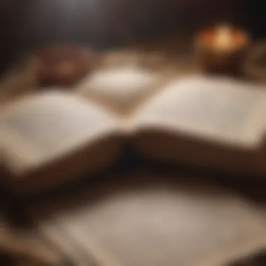 Exploring the Depths of Sacred Texts A close-up of a sacred text featuring mantras