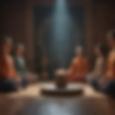 Group Meditation with Gong Timer A group meditation session with a gong timer