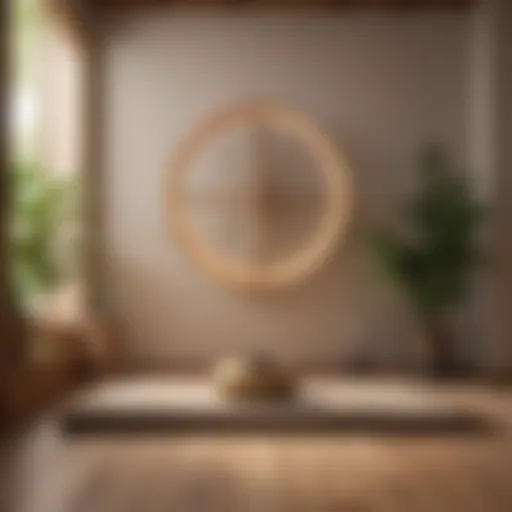 A serene meditation space featuring a gong timer