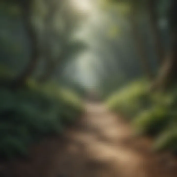 A serene landscape depicting a path winding through a tranquil forest, symbolizing the journey of mental health.