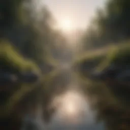 A serene landscape representing tranquility and healing
