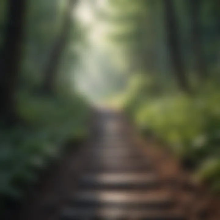 A scenic pathway through a dense forest, representing the journey toward recovery.