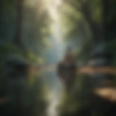 Serenity in Nature: The Perfect Meditation Setting Meditation scene with calming nature backdrop