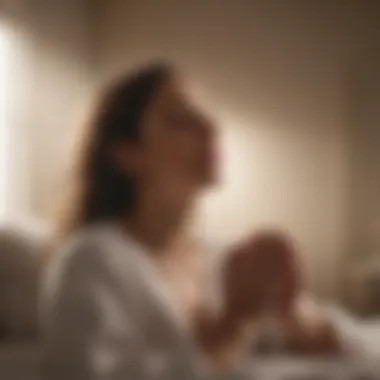 Finding Inner Peace: A Meditative Embrace of Light Individual in a meditative pose with a gentle light