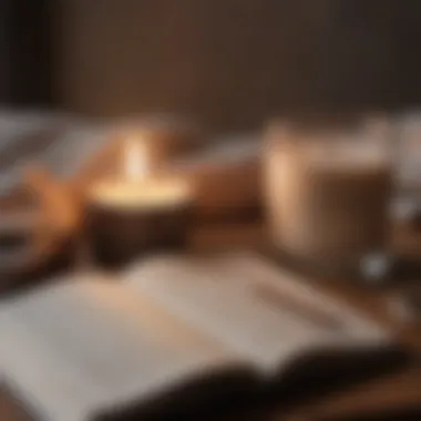 Setting Intentions: Journaling for Better Sleep Close-up of a journal and a candle for meditation practice