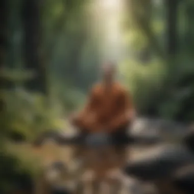 Connecting with Nature Through Meditation Person practicing meditation in nature