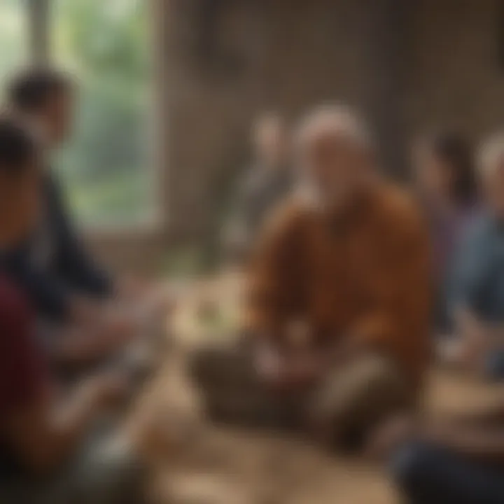 A group of diverse individuals engaged in community service