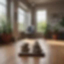 Mindfulness practice in a serene office environment