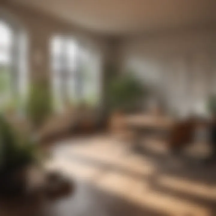 A tranquil workspace featuring plants and relaxation zones